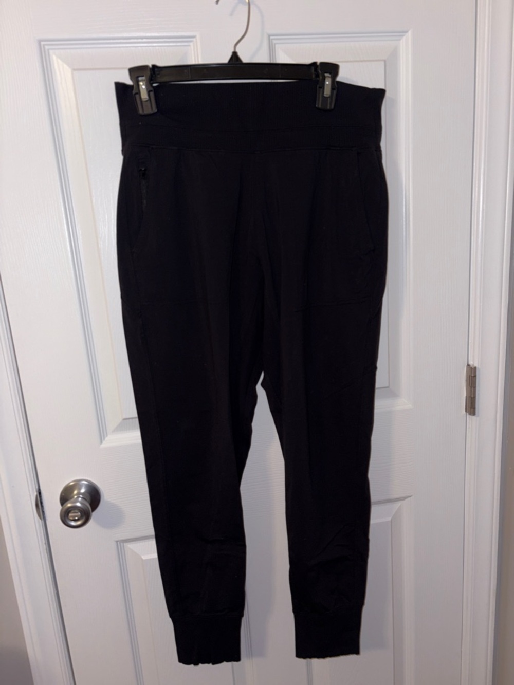 Athleta Black High-Rise Jogger Pants with Zip Pockets